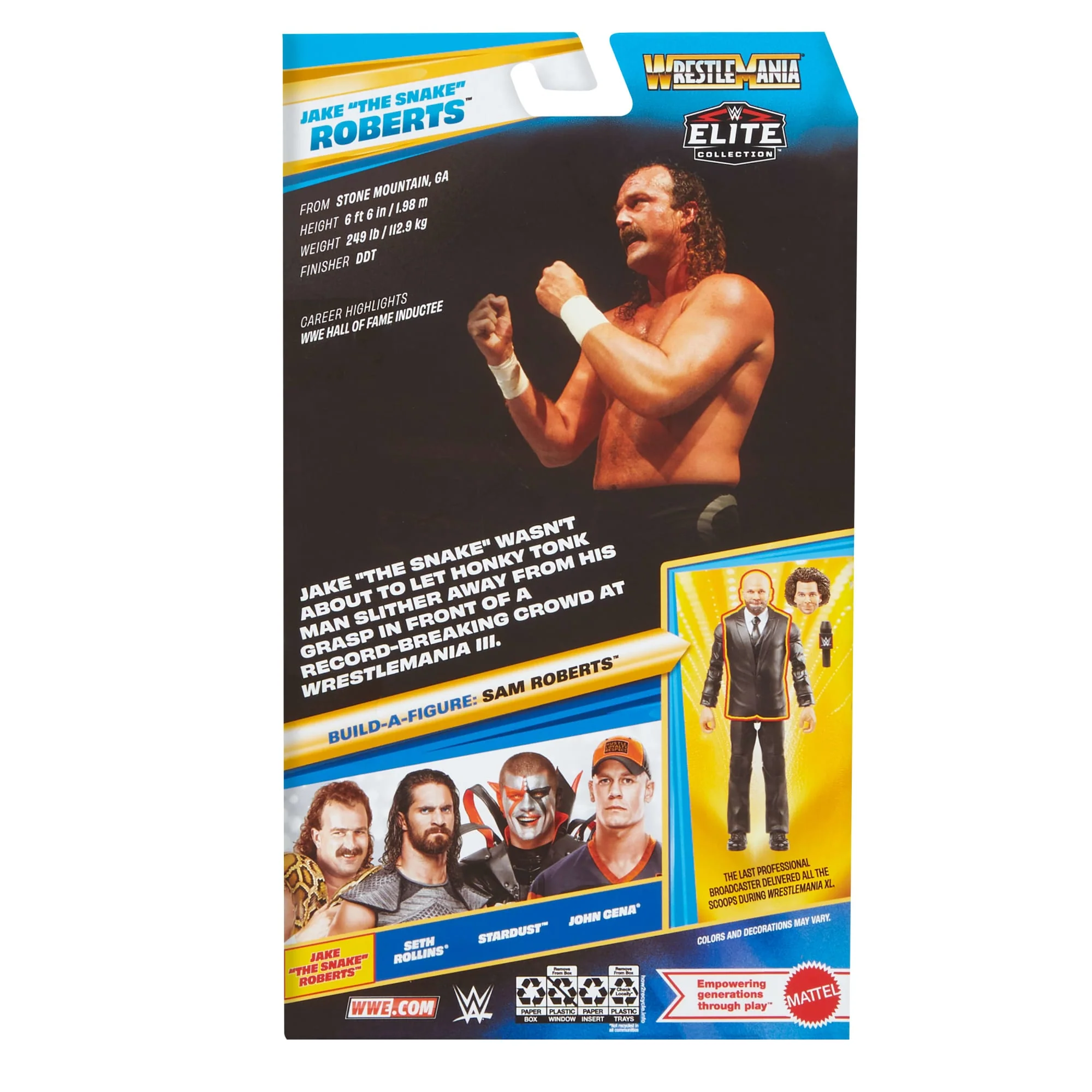 WWE Elite Collection Premium Live Event Jake „The Snake” Roberts WrestleMania Figurka i akcesoria Zestaw 8+ - Image 6