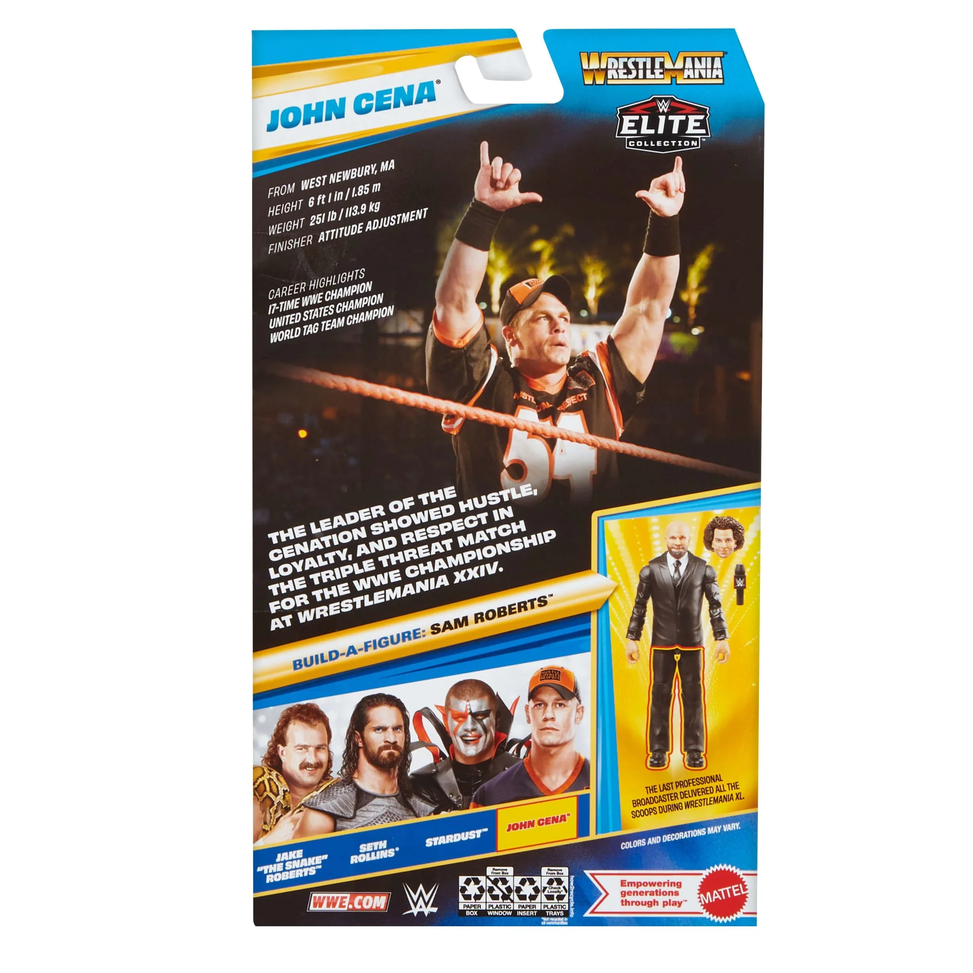 WWE Elite Collection Premium Live Event John Cena WrestleMania Figurka i akcesoria Zestaw 8+ - Image 6