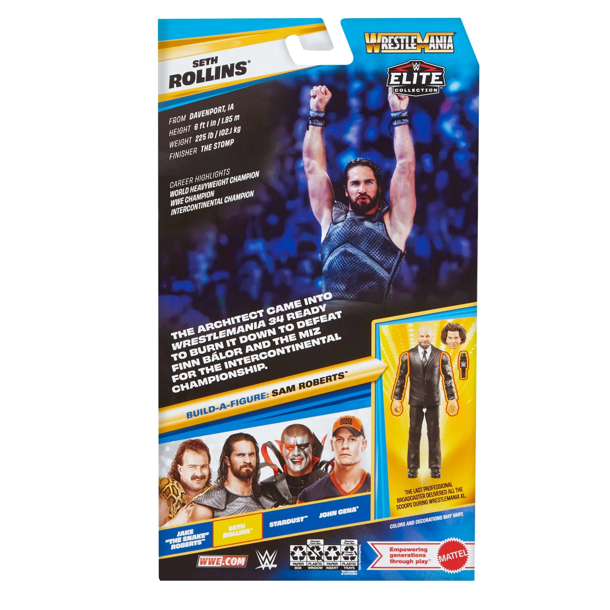 WWE Elite Collection Premium Live Event Seth Rollins WrestleMania Figurka i akcesoria Zestaw 8+ - Image 6