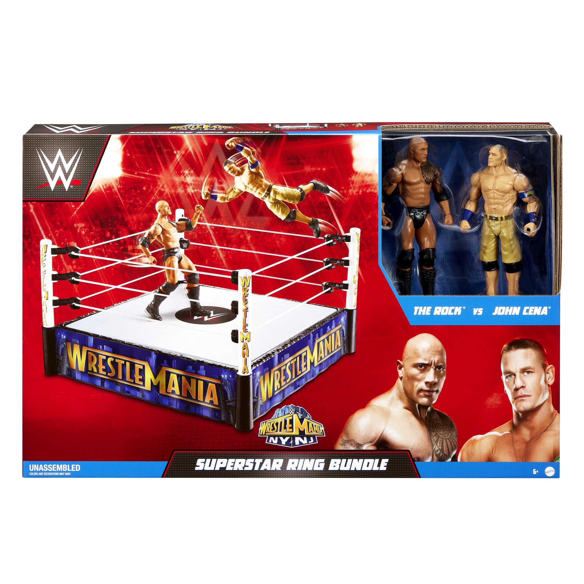 WWE WrestleMania The Rock vs John Cena Superstar Ring Bundle - Image 4