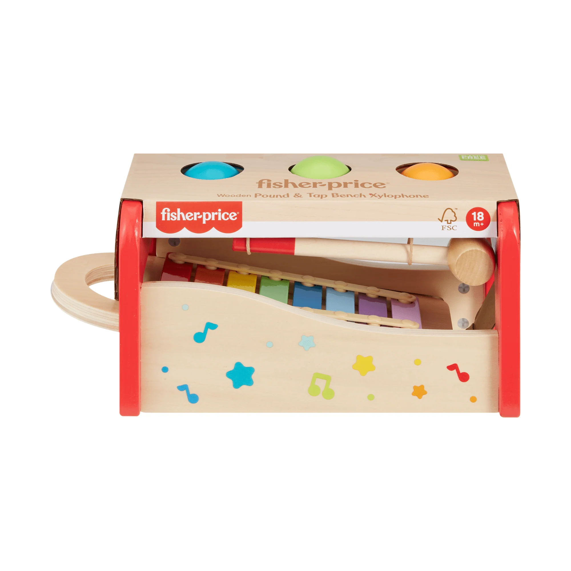 Yürüme Çağındaki Çocuklar Için Fisher-Price Bagetli Ksilofon Standı, 6 Ahşap Parçadan Oluşan Müzik Aleti Oyuncağı - Image 6